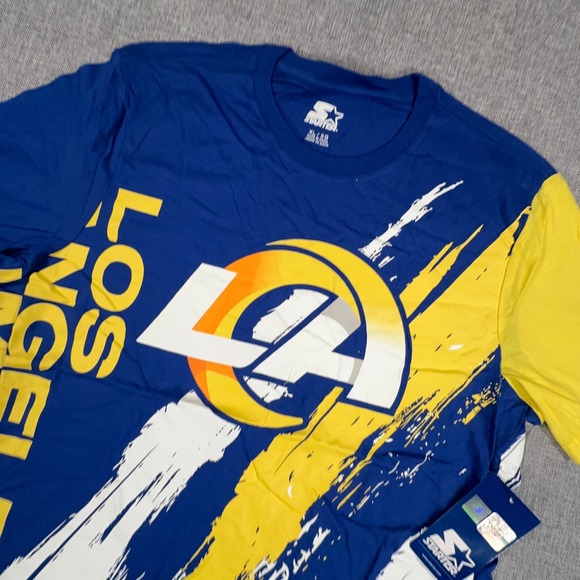 STARTER Other - Starter Los Angeles Rams Extreme Defender T-Shirt Mens XL Blue Yellow Splash NEW